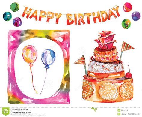 Download the perfect birthday pictures. Birthday Card With Cake, Cheerful Decorative Garland ...