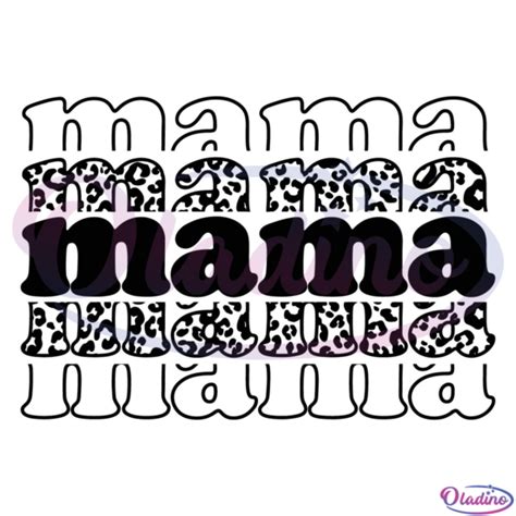 Retro Mama Svg Digital File Mama Svg Mom Life Svg Leopard Svg