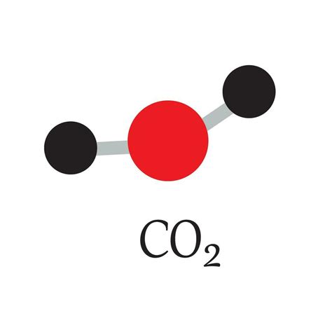 Model Of Carbon Dioxide Co Molecule And Chemical Formulas Geometric Structures And