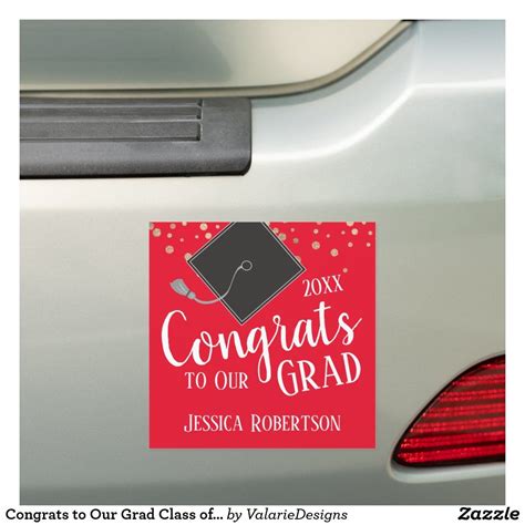 Congrats To Our Grad Class Of 2021 Red Car Magnet Zazzle Car