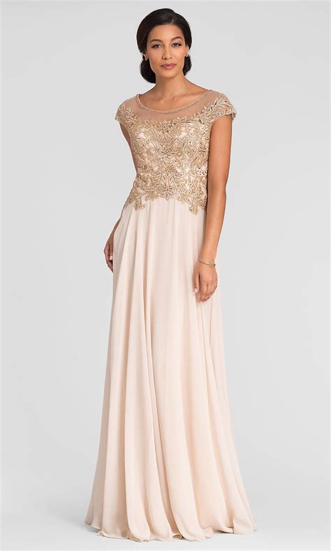 Champagne Mgny By Mori Lee Mother Of The Bride Dress Sheer Wedding