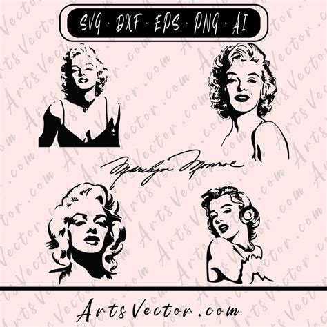 Marilyn Monroe SVG PNG EPS DXF AI Vector Arts Collection Arts Vector