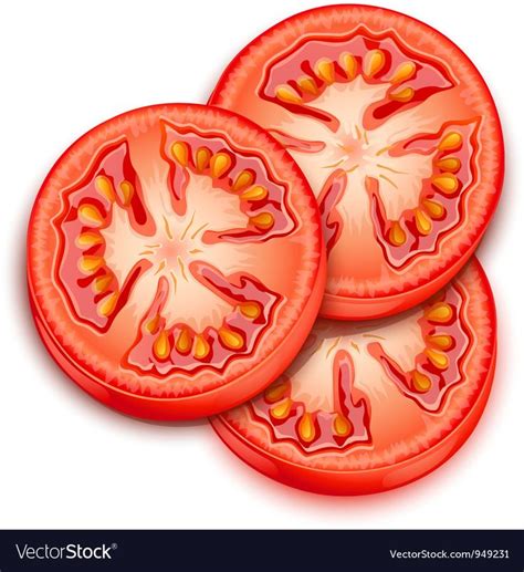 A Slice Of Tomato Vector Image On