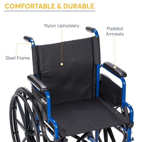 Buy Drive Medical Blue Streak Wheelchair With Flip Back Desk Arms