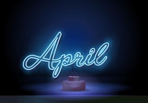 Premium Vector Neon Symbol For April Month Name With Colorful Glowing