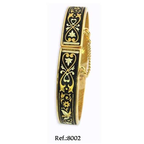 24k gold damascene plates from toledo spain. Damascene Bracelet 24k Gold Model 8002