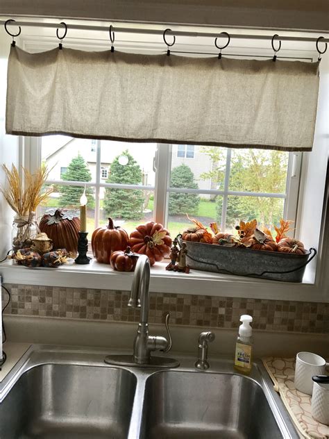 Kitchen Window Sill With A Touch Of Fall Decor Kitchen