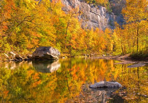 Fall Reflections Buffalo National River Arkansas William Dark