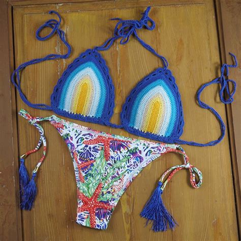 sexy handmade crochet bikini set women swimsuit brazilian bikinis crochet swimwear bathing suit