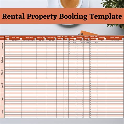 Vacation Rental Booking Spreadsheet For Up To 15 Properties Airbnb