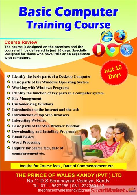 Basic computer literacy course worksheet. Basic Computer Training Course