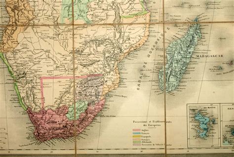 Map Geographic General Of Africa Per Andriveau Stud 1890 Antic Map Ebay
