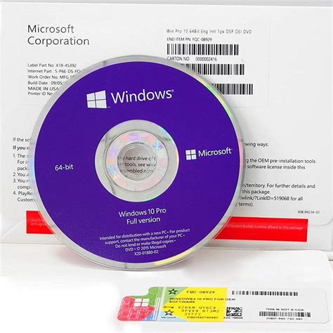 Windows Pro Dvd Bit Coa Sticker Sistema Operativo Completo Licenza A Vita Sos Pc