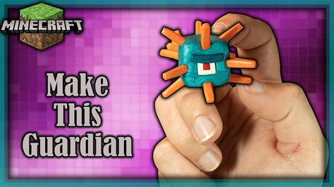Polymer Clay Minecraft Guardian Tutorial★how To Make A Minecraft Mini