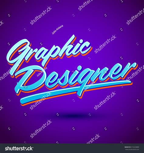 Graphic Designer Vector Lettering Professional Career Stock Vector