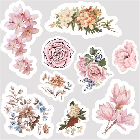 Free Printable Flower Stickers Pdf