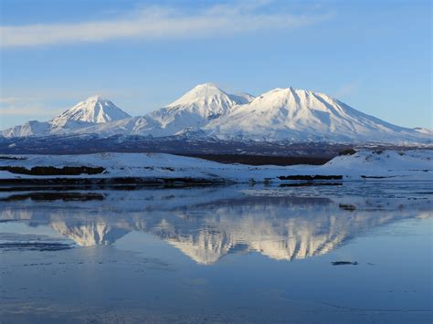 Free Download Hd Wallpaper Kamchatka Volcanoes Reflection Nature