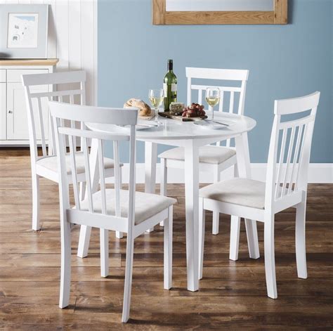 The chairs are made of polypropylene plastic frame. Round Dining Set Extendable 4 Seater White Finish Rubberwood Kitchen Furniture | Dining table ...