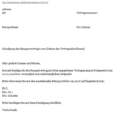 Werden hierbei zwischen einer ordentlichen und einer fristlosen kündigung unterschiede gemacht? Kündigungsschreiben Bausparvertrag: Schnell und sicher!