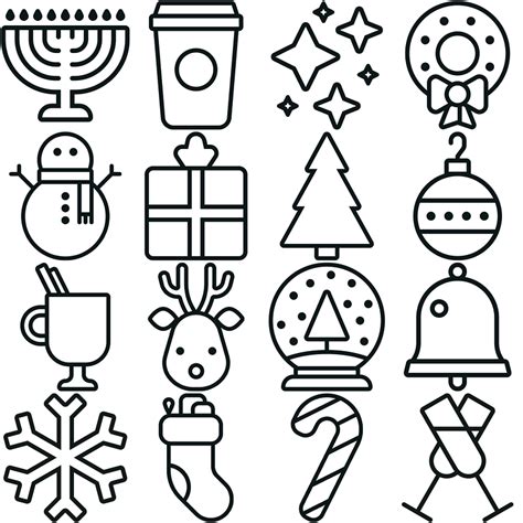 winter holidays icons vector free download creazilla
