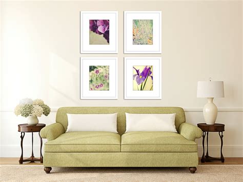 Floral Wall Art Purple Bedroom Artwork Picture By