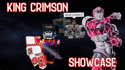 King Crimson Showcase Roblox In Another Time Youtube