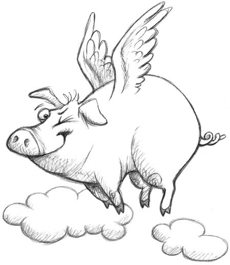 Flying Pig Sketch At Explore Collection Of Flying