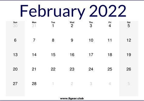 2022 February Archives Printable Calendars 2022