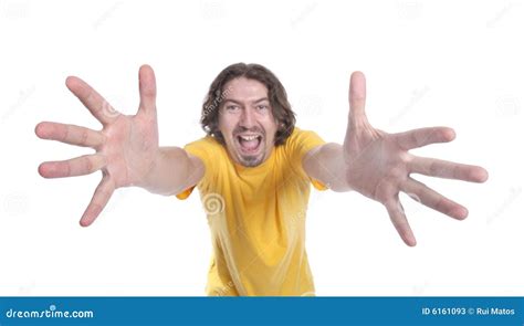 Happy Man With Big Hands Stock Image Image Of Message