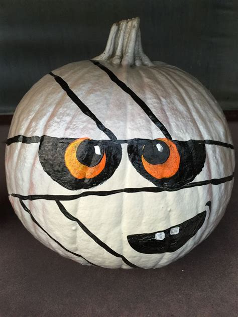 Painted Mummy Pumpkin For Dan Schantz Farm Halloween Crafts