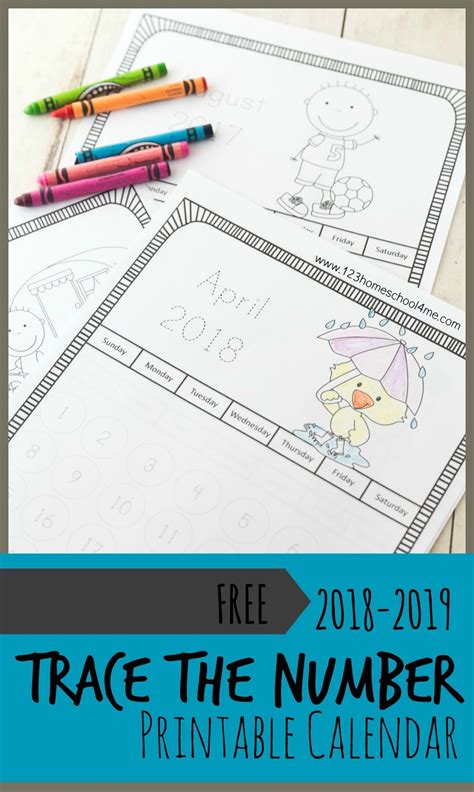 Trace The Number Printable Calendars