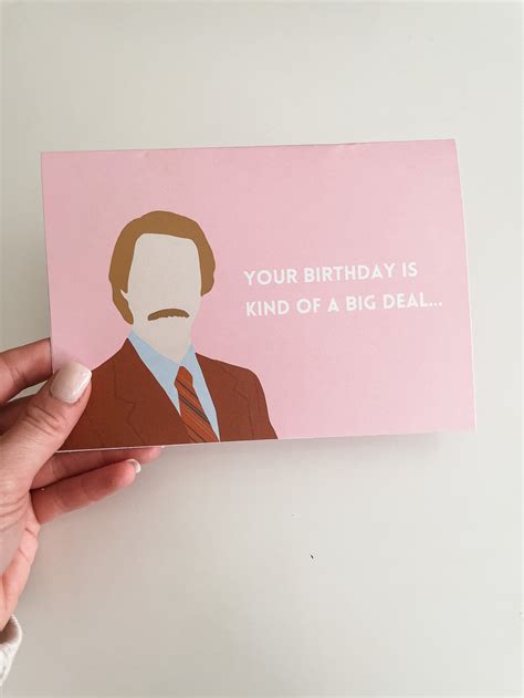Ron Burgundy Birthday Card Etsy