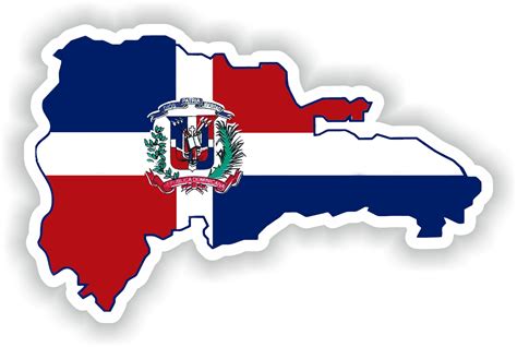 República Dominicana Mapa Sticker Flag Para El Libro Portátil Etsy España