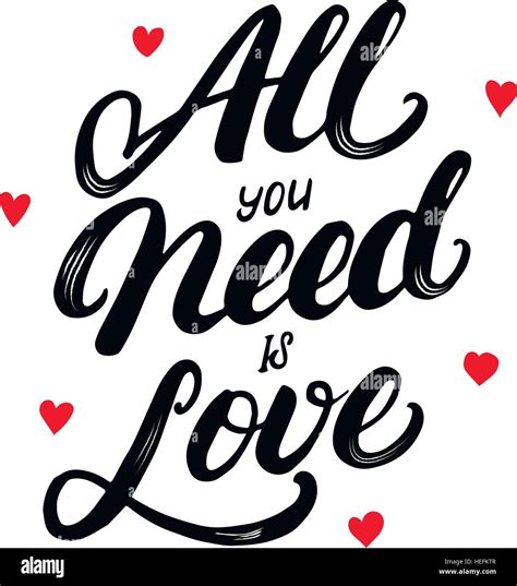 All You Need Is Love Hand Written Lettering Modern Brush Calligraphy