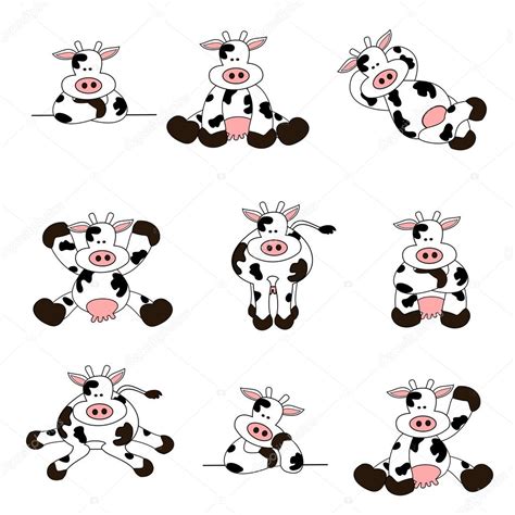 Cute Cow Set — Stock Vector © Cingisiz 5623061