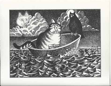 B Kliban Cat Original Vintage Art Print The Cat And Owl At