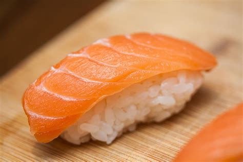 Homemade Salmon Nigiri With Fresh Wasabi Rsushi