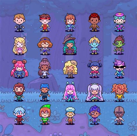 Pixel Art Character Sprite Designs Video Game Rpg Pixelart Bizarrebeasties Pixel Art
