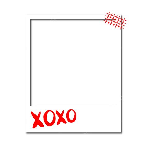 Marco Polaroid Xoxo Rojo Y Blanco Vector Png Polaroid Besos Y