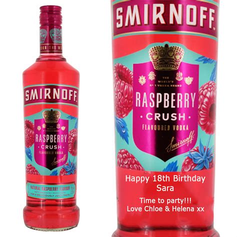 Personalised Smirnoff Raspberry Crush Vodka 70cl Prestige Drinks