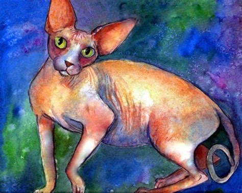 Sphynxpaint Animal Portraits Art Cat Painting Cat Portraits