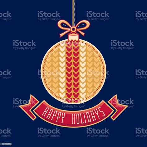 Vector Happy Holidays Greeting Card In Ball Form Stock Illustration