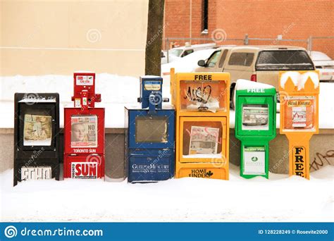 Newspaper box left outside editorial stock image. Image of snomy