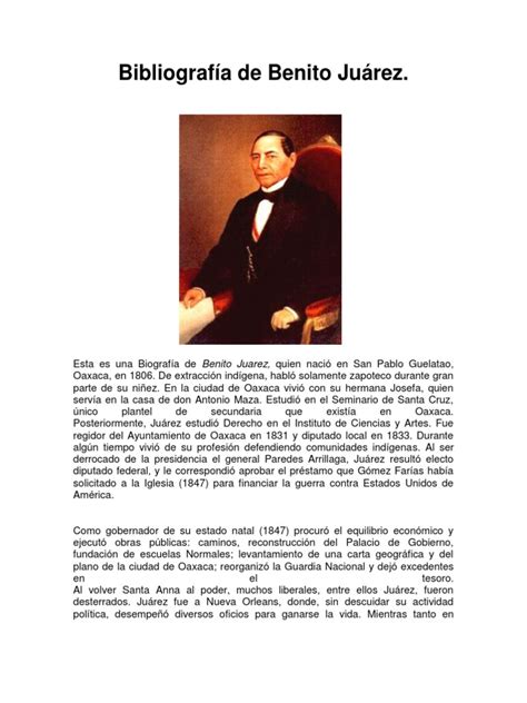Bibliografía De Benito Juárez Estado Política México