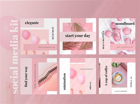 Pink Instagram Post Template By Social Media Templates On Dribbble