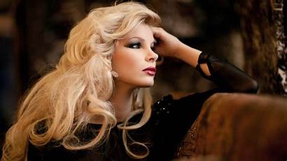 Blonde Hair Curly Brown Makeup Blond Blouse