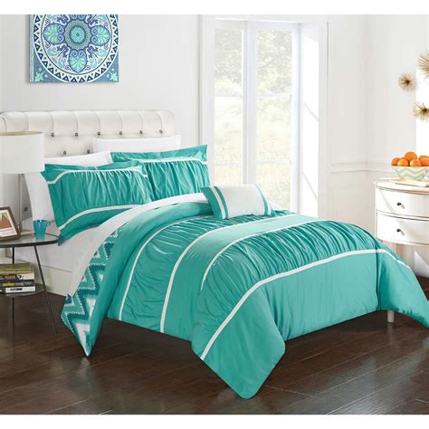 Chic Home 8 Piece Brooks Bed In A Bag Turquoise Comforter Set