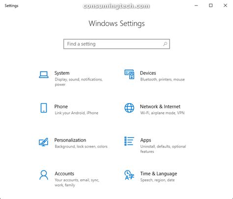 Open Settings In Windows 10 Consuming Tech