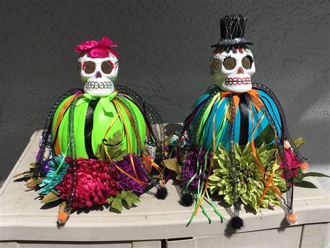 Day Of The Dead Sugar Skull Centerpiece Dia De Los Muertos Etsy