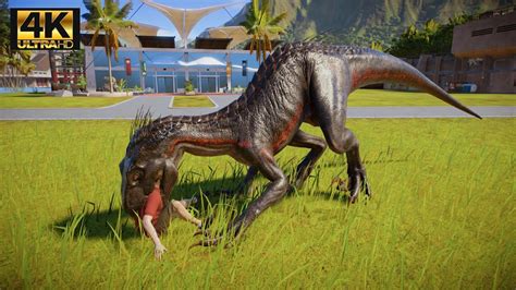 Indominus Rex Vs Indoraptor Breakout And Fight Jurassic World Evolution 2 Dinosaurs Fighting